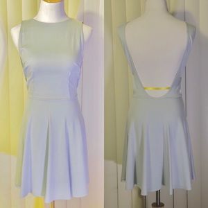 DONATED Baby blue babydoll dress open-back open sides